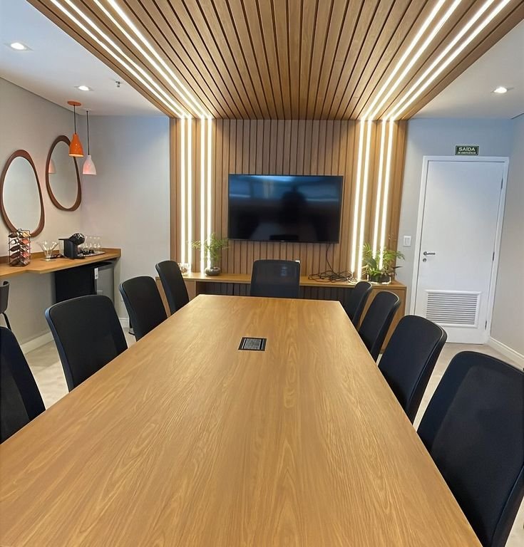 Wooden-Walled Conference Room