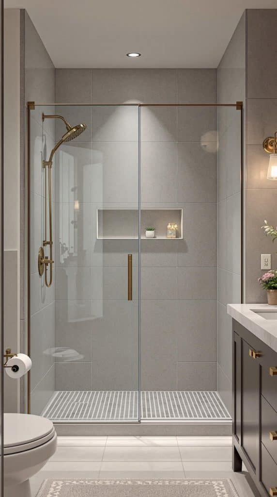 Open Shower Bathroom